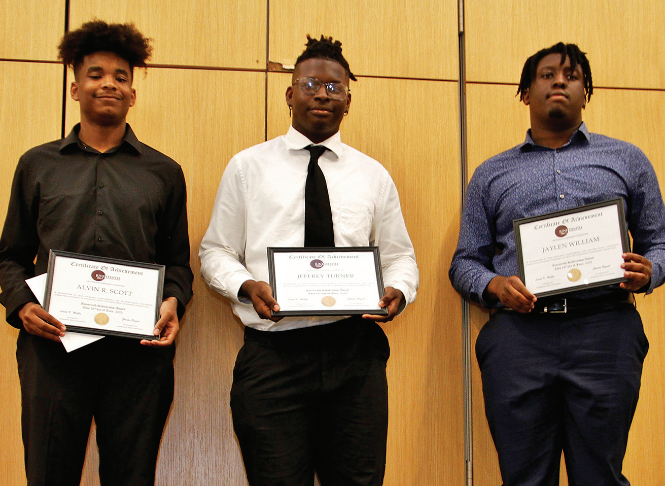 Jeffery Turner, Alvin Scott and Jaylen Williams.